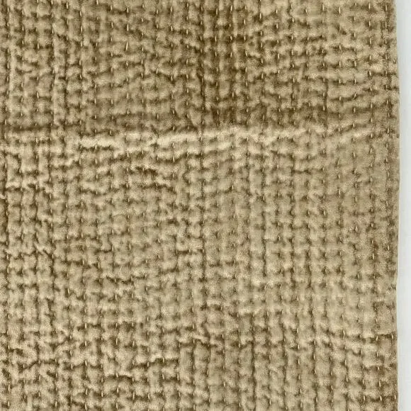 Restoration Hardware Velvet Pick Stitch Grande King Lumbar Sham Wheat